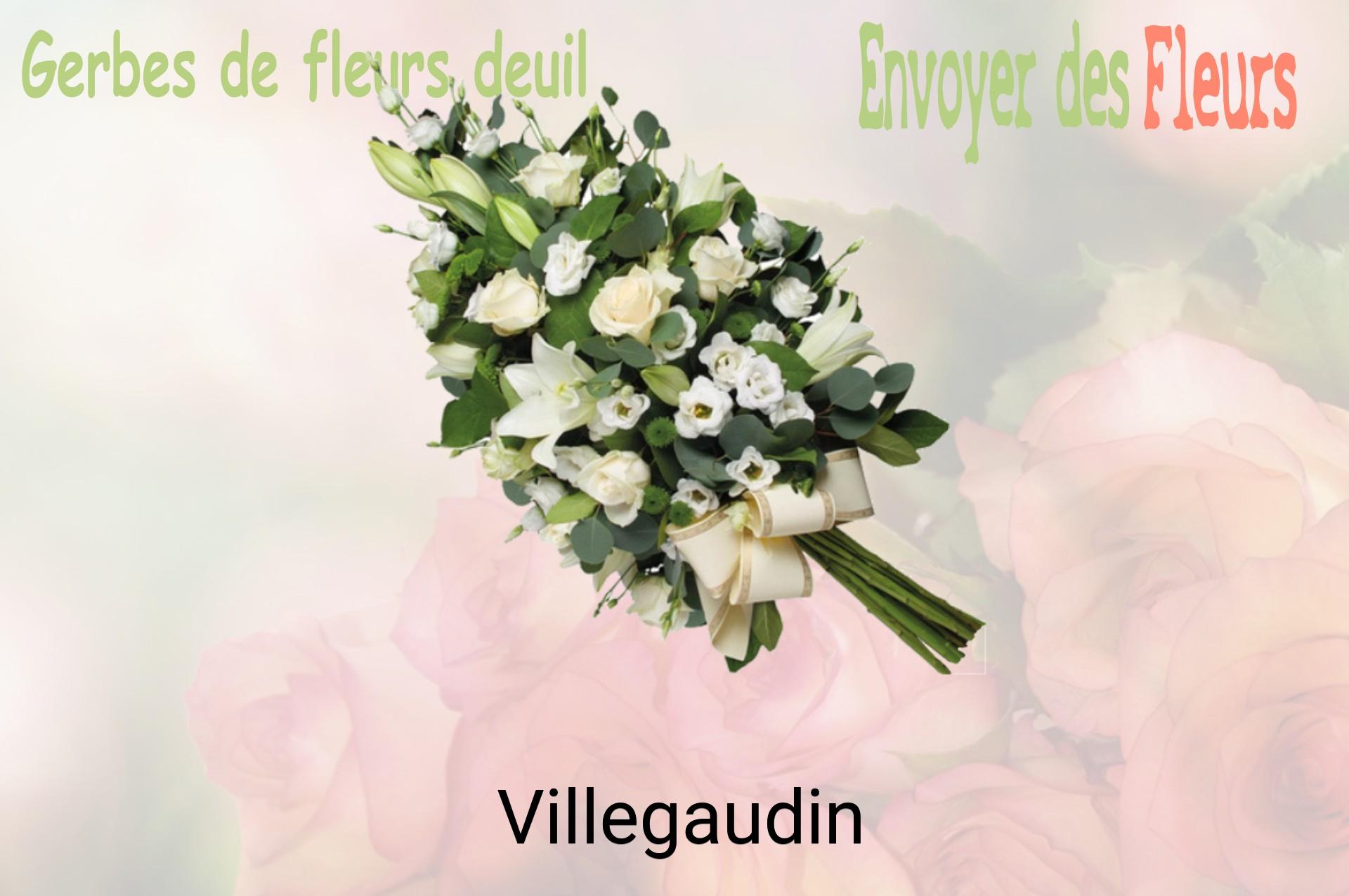 Gerbe de fleurs de deuil livrée à Villegaudin